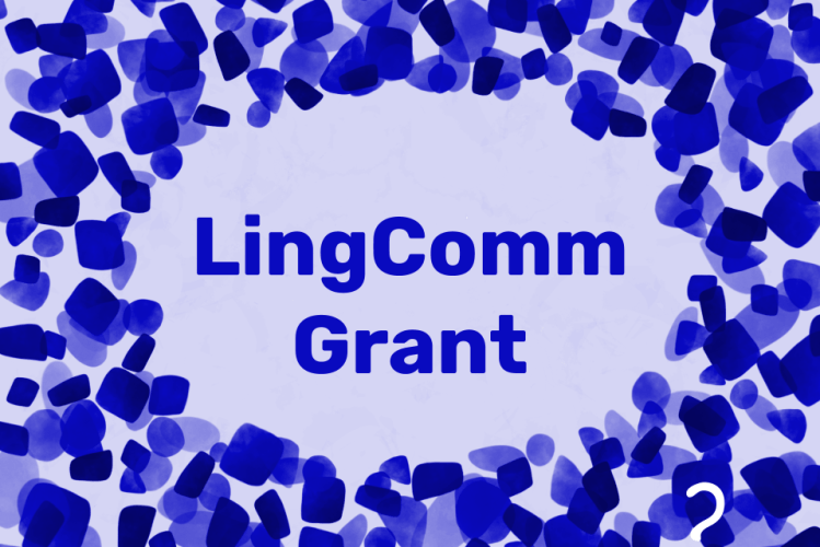 Text LingComm Resources in blue surrounded by blue confetti and a small white Lingthusiasm logo in the bottom right corner